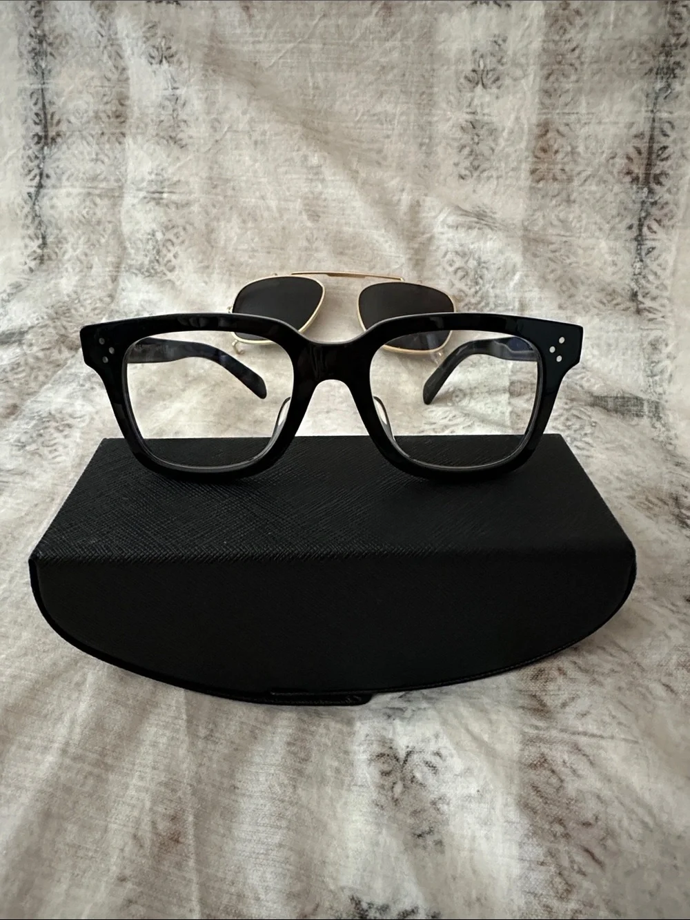 Celine - Square Glasses / Sunglasses with Clip on